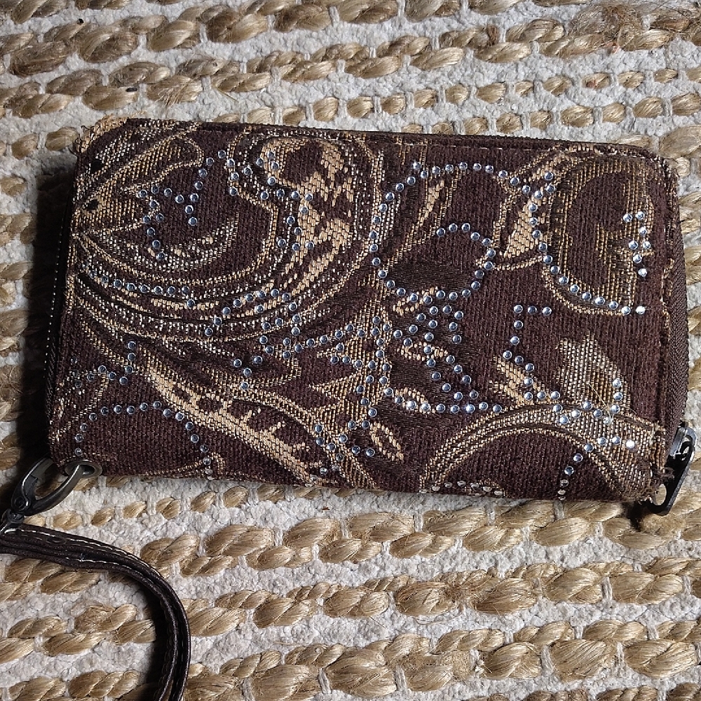 Montana West Brown and Gold Embellished Wallet